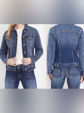 Maurices blue denim jacket with contrast stitching